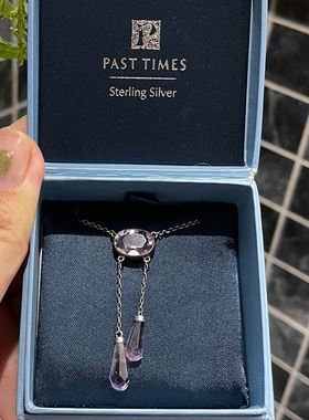 银项链紫水晶宫廷复古女925纯银