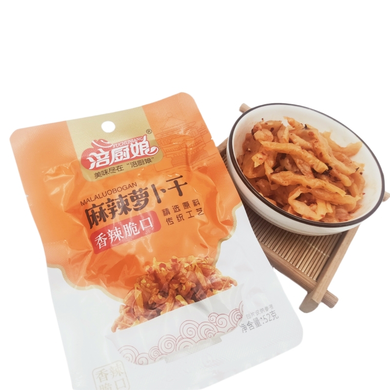 涪陵榨菜丝52g香辣下饭菜即食涪厨娘麻辣萝卜干开味拌饭小咸菜 - 图0