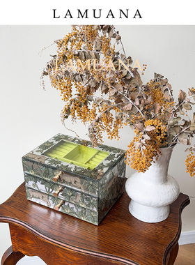 LAMUANA小灵豹首饰盒珠宝盒3层轻奢饰品盒收纳盒绒布生日礼物送礼