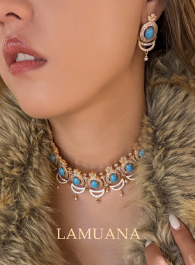 LAMUANA美松复古项链法式vintage质感夸张设计礼服日常百搭款礼物