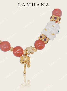 LAMUANA轻奢猛犸牙手串原创设计天然石串珠南红手链绿松手环叠戴