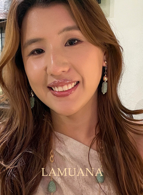 LAMUANA莫兰迪火山岩系列小众设计感复古高级感天然石耳钉耳饰女