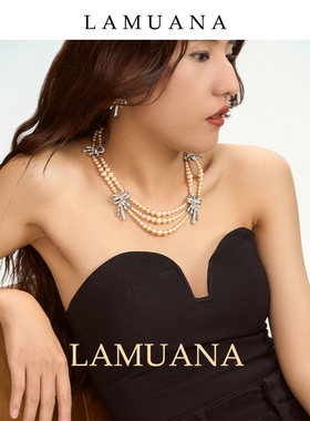 高级项链lamuana镀银多层女珍珠