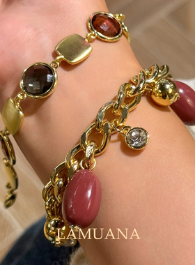 LAMUANA红果流苏手链新年圣诞氛围感手串叠戴小众设计复古手环