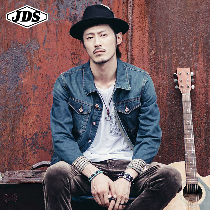 牛仔春秋季日系男士秋装修身夹克 角斗士服饰夹克