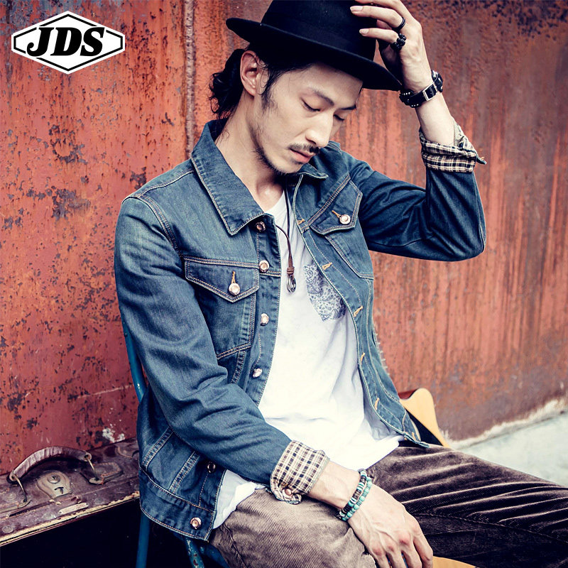 牛仔春秋季日系男士秋装修身夹克 角斗士服饰夹克