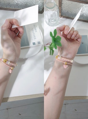 双层小爱心手绳可穿珠串黄金手链