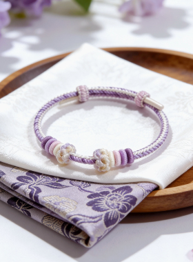 手工编织绳手链可穿黄金转运珠