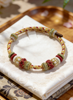 民族风手工彩绳黄金转运珠手绳