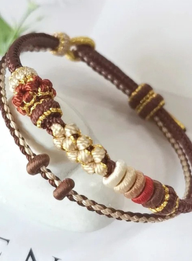 美拉德双层叠戴桃花手链