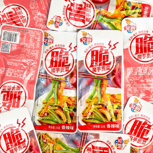 艾妍魔芋贡菜15g大包香辣酸辣蒜香脆爽贡菜酱腌菜开袋即食魔芋爽 - 图1