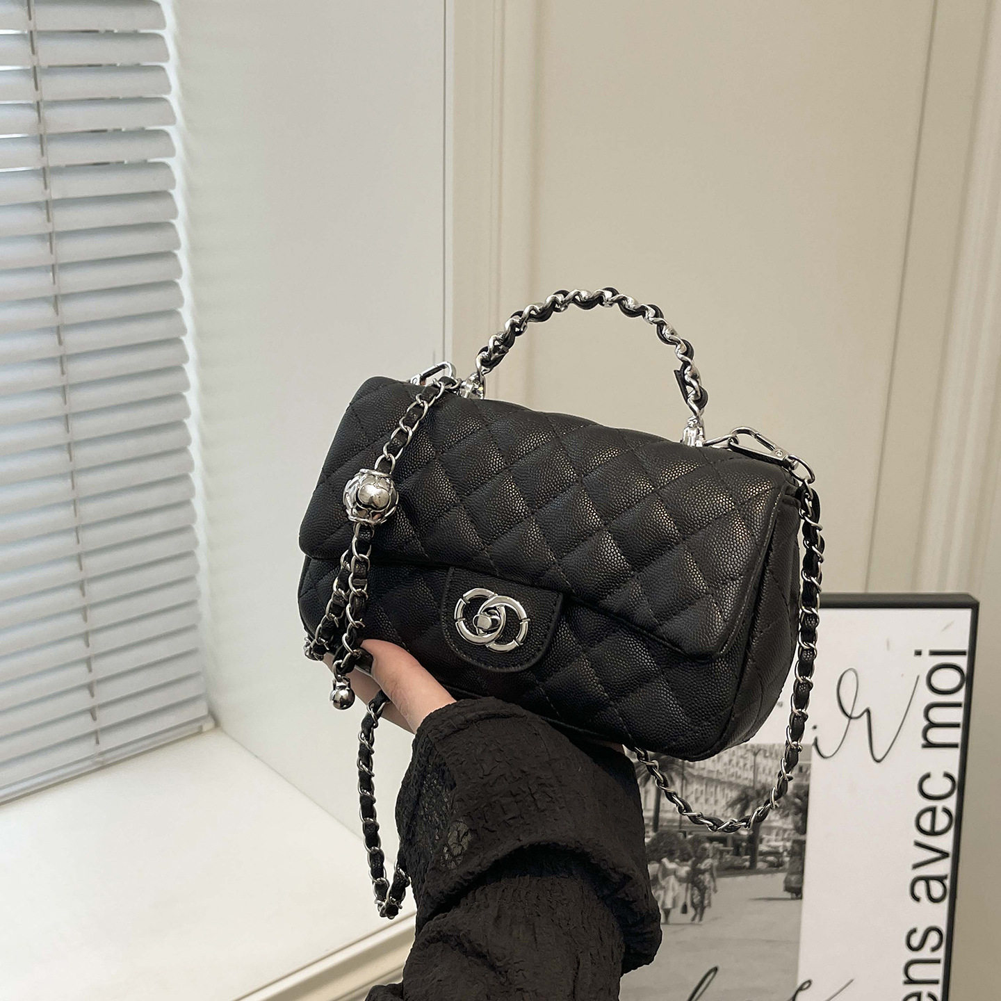 小香风菱格女包2026年新款小巧可爱小方包可调节链条斜挎包,淘宝优惠券,粉丝福利购,淘宝优惠卷