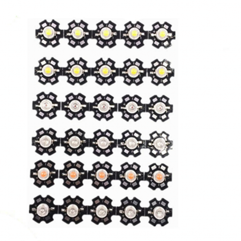 3W大功率1瓦LED灯珠20MM板白暖红绿蓝黄紫强光手电筒配件带铝基板,淘宝优惠券,粉丝福利购,淘宝优惠卷