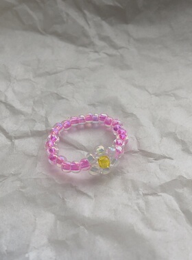 少女心泫雅风趣味编织ins戒指