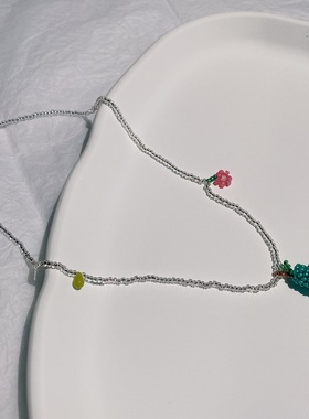 HUYA手作牛油果串珠项链女