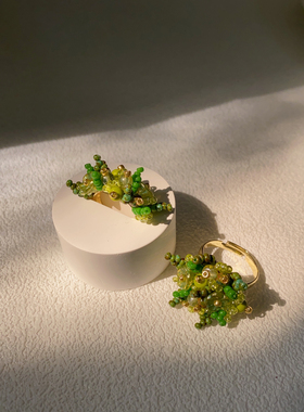 绿野仙踪串珠戒指花簇花束独特原创设计轻奢小众度假佩戴指环