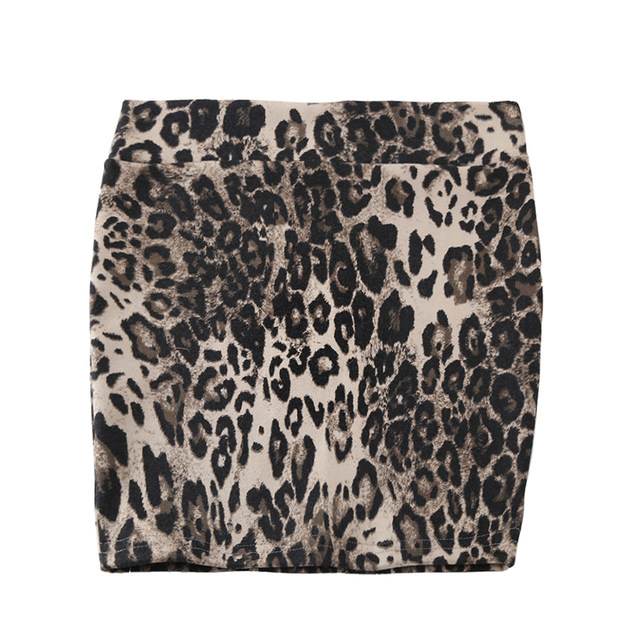 One step skirt slimming leopard print hip skirt elastic tight skirt for women