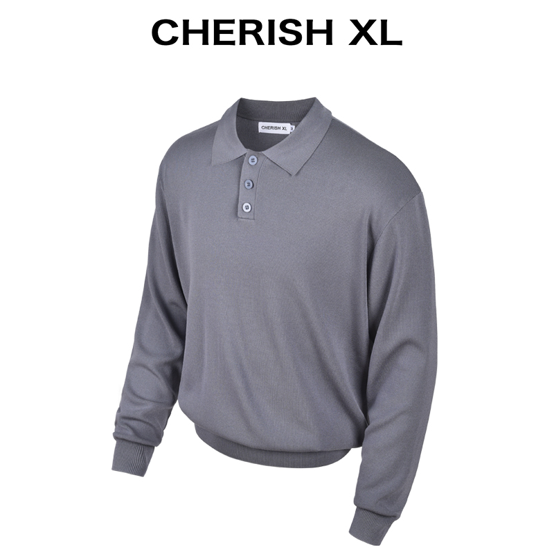 CHERISH XL【老钱新贵】透气抗皱/针织重磅短袖polo衫男款长袖T恤 - 图2