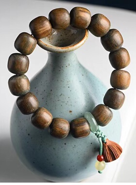 普陀山天然绿檀木子手链首饰莲蓬子饰品礼物百籽堂福手绳装饰女