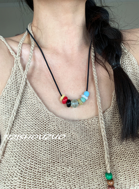 提子手作原创混色串珠女项链