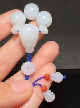 新疆和田玉白玉籽料三通配饰珠子成套老型珠配珠念珠隔珠子13mm