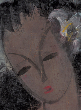 林风眠仕女图国画真迹复制卷轴