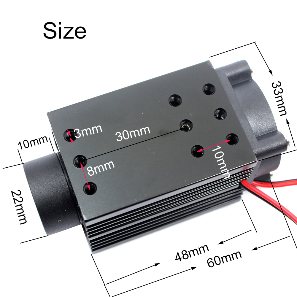 520nm 1W绿激光器粗光激光驱鸟器12V 1000mW激光模组支持TTL PWM - 图0