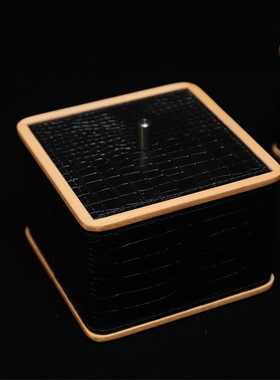 轻奢皮革实木首饰盒家居样板间酒店卧室衣帽间收纳盒托盘摆件