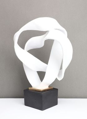 北欧树脂飘带样板房地标摆件工艺品售楼部卧室书房客厅餐厅装饰品