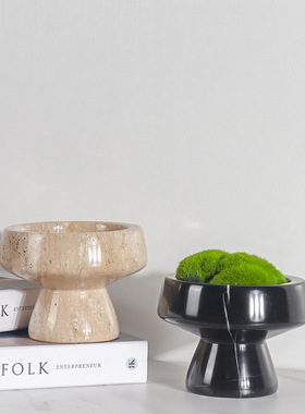 天然大理石高脚花盆家用