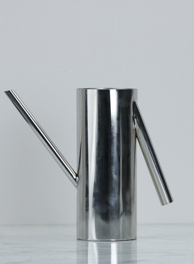 现代简约银色不锈钢长嘴错位花器摆件样板房售楼处时尚软装饰品