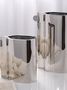 意式轻奢黑色皮革金属花