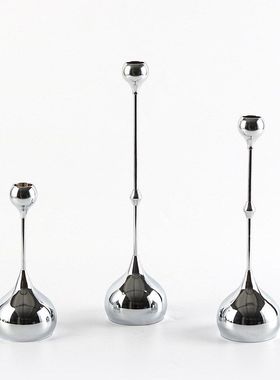 极简艺术水滴烛台摆件样板房客餐厅玄关餐桌蜡烛台高脚氛围感饰品