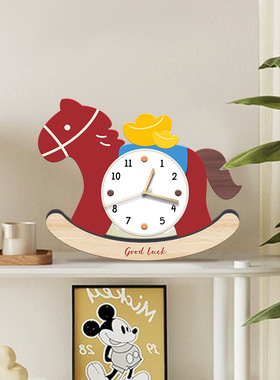 马上有钱招财时钟摆件乔迁送礼