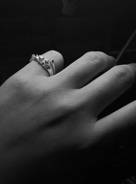 手工雕刻纯银男女士戒指饰品定制