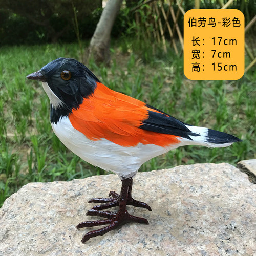 仿真鸟类动物标本黄鹂绿鸠啄木鸟伯劳鸟麻雀挂燕羽毛鸟类装饰摆件 - 图1