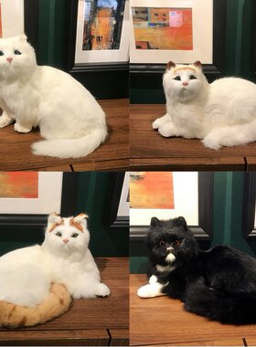 真兔皮毛手工制作仿真猫咪大卧猫