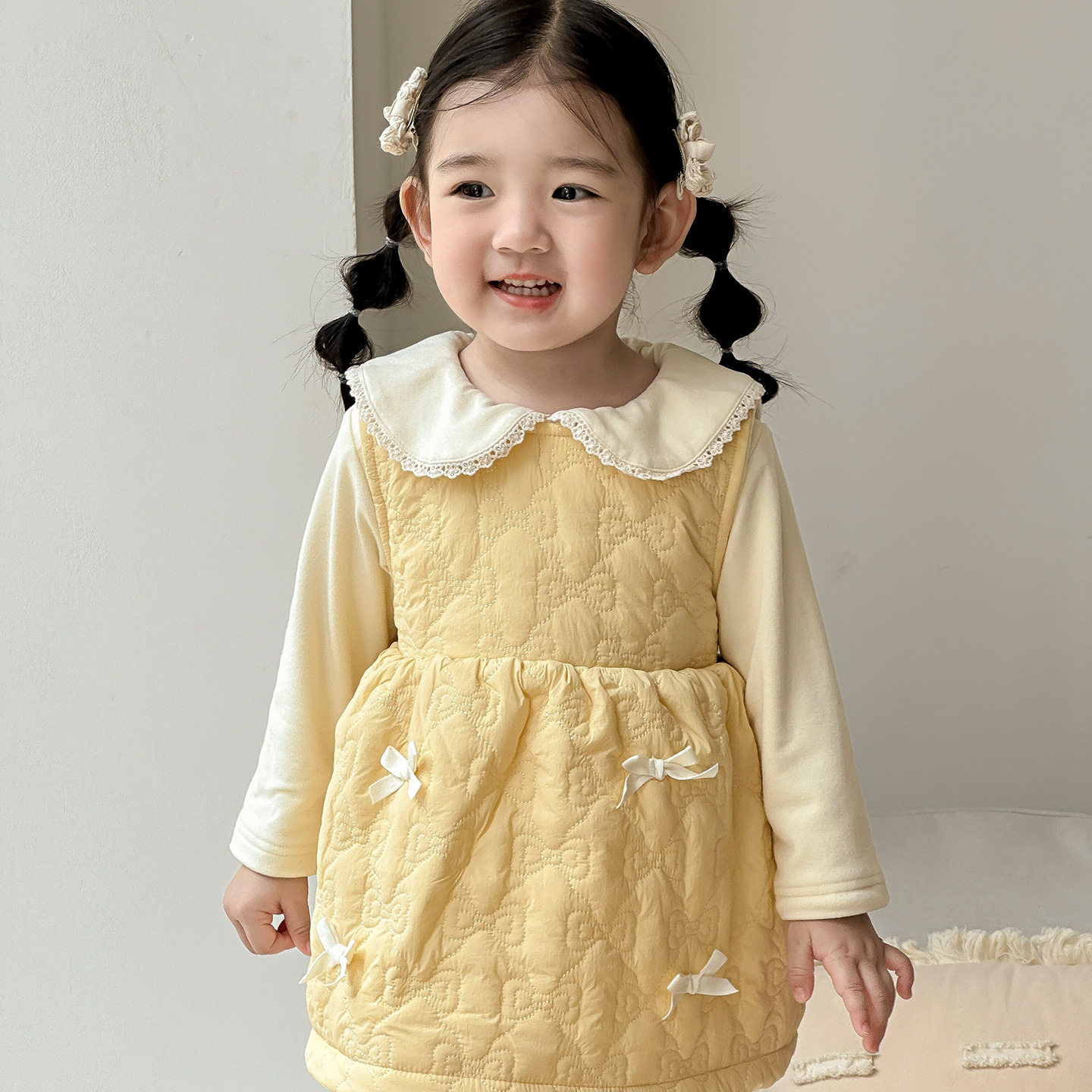 三折专区点兮2025秋冬新款婴幼儿绗棉背心裙套装宝宝夹棉裙子打底,淘宝优惠券,粉丝福利购,淘宝优惠卷