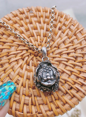 纯银饰品男士项链挂件复古吊坠