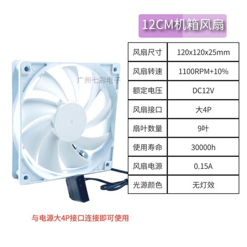 无灯机箱风扇 静音散热机箱风扇 12V机箱风扇 12*12*2.5 家用办公 - 图1