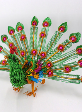 精灵铝艺氧化铝线孔雀房间装饰