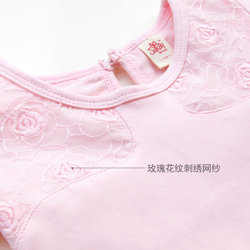 儿童秋冬长袖舞蹈服少儿纯棉练功服女童软纱刺绣蕾丝芭蕾舞裙1921