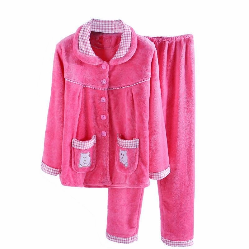 秋冬季加厚睡衣女士法兰绒妈妈长袖保暖套装珊瑚绒可爱卡通家居服,淘宝优惠券,粉丝福利购,淘宝优惠卷