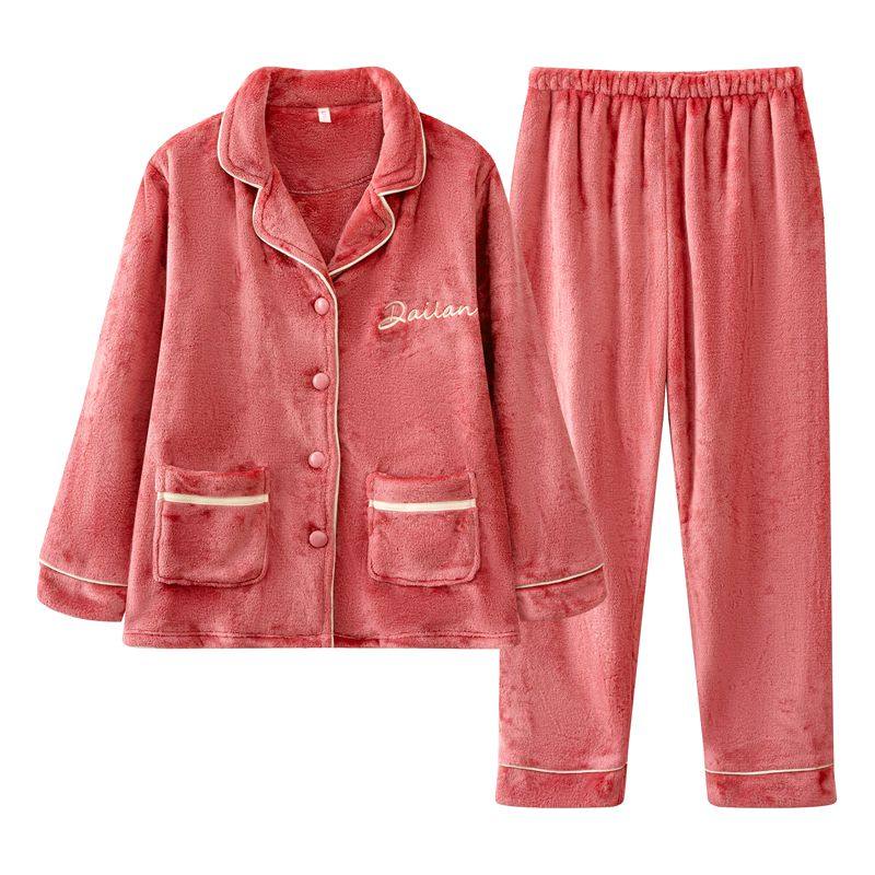 秋冬季女士加厚绒珊瑚绒睡衣妈妈保暖套装法兰绒大码中老年家居服,淘宝优惠券,粉丝福利购,淘宝优惠卷