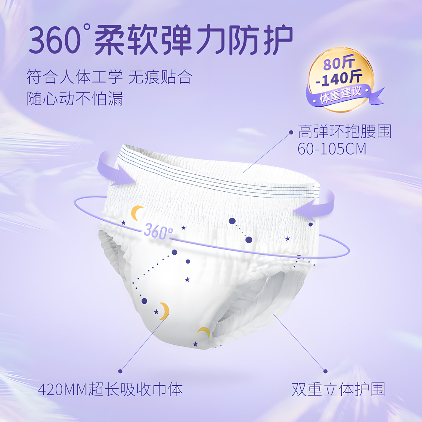 婴舒宝安睡裤均码安心裤防漏经期夜用裤型卫生巾姨妈巾月经夜安裤