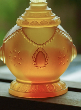 珍悦古法琉璃八吉祥摩尼宝瓶