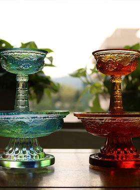 琉璃禅悦佛艺护法杯摆件中式客厅