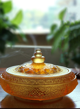 琉璃禅悦香薰炉神台佛龛熏香中式