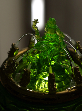 珍悦琉璃黑财神黄财神九龙浴佛盆