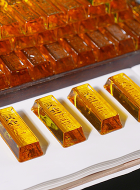 水晶玻璃家居装饰品金砖黄水晶